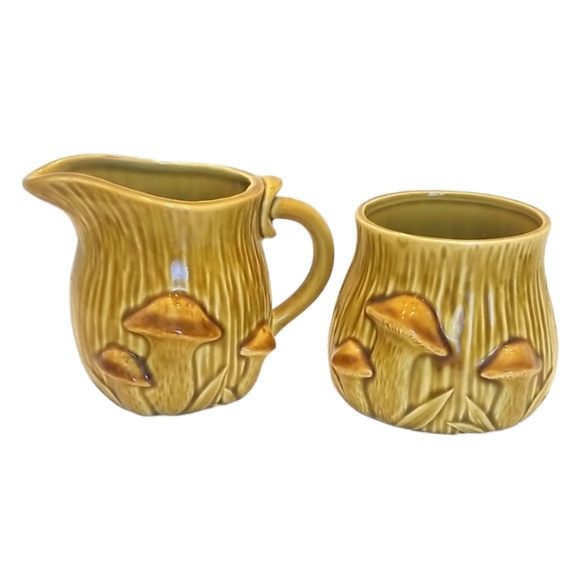 Other - Vintage Retro 70's Ceramic Mushroom Cream and Sugar Set